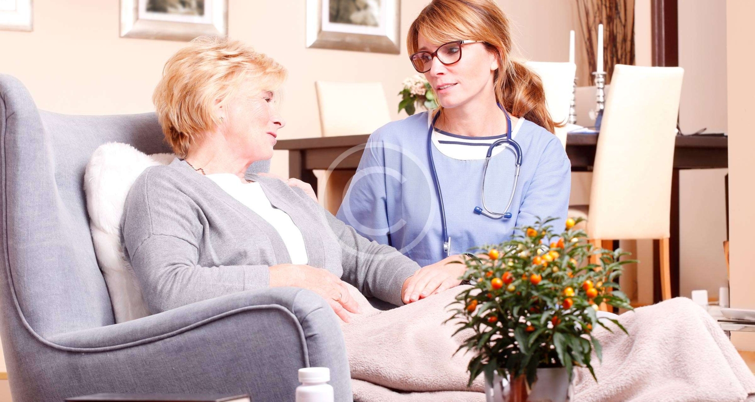 Doctor taking care of elderly women