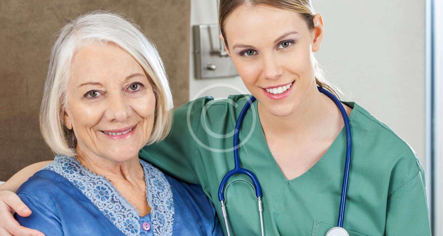 Doctor and Elderly women smiling