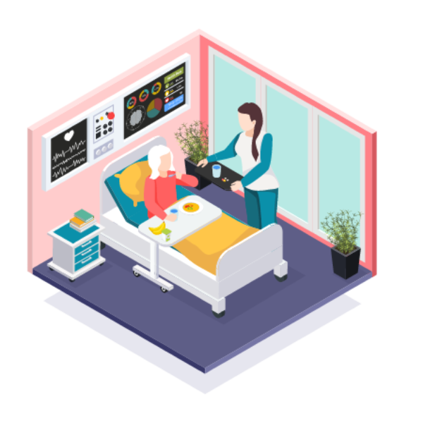 Nurse taking care of patient VECTOR IMAGE